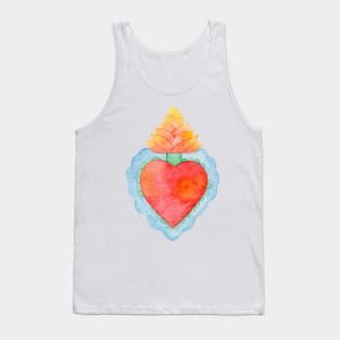 Bright watercolor sacred heart Tank Top